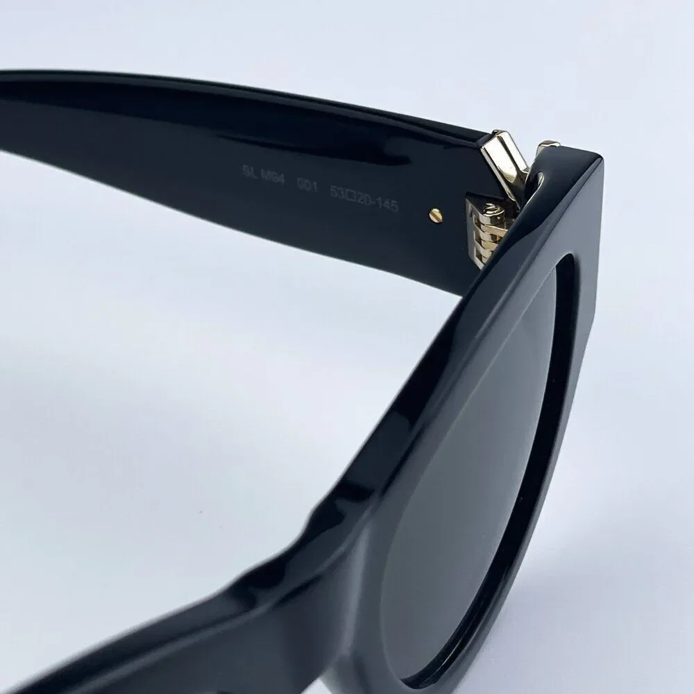 NEW Saint Laurent SLM94 001 Black Grey Cat Eye Women Sunglasses - Picture 10 of 17